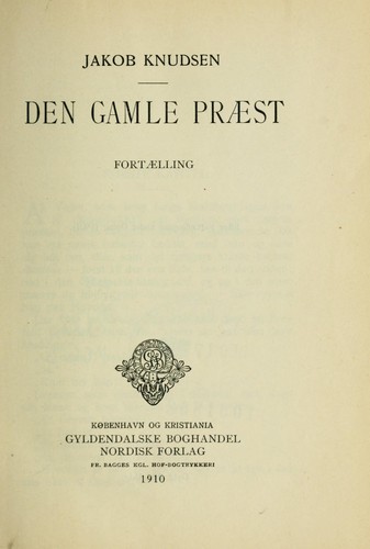 Cover for Den gamle praest