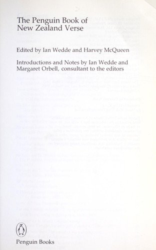 Cover for The Penguin book of New Zealand verse