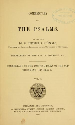 Cover for Commentary on the Psalms