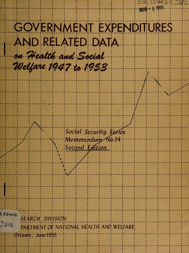 Cover for Government expenditures and related data on health and social welfare, 1947 to 1953.