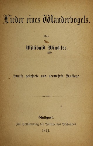 Cover for Lieder eines Wandervogels