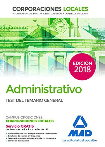 Cover for Administrativo de las Corporaciones Locales. Test del Temario General