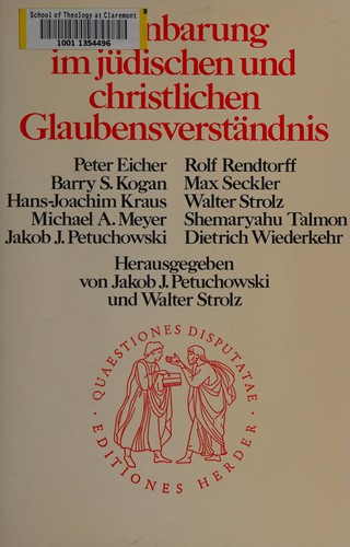 Cover for Offenbarung im jüdischen und christlichen Glaubensverständnis