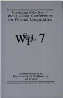 Cover for Proceedings of the Seventh West Coast Conference on Formal Linguistics (Center for the Study of Language and Information - Lecture Notes)