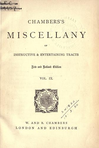 Cover for Chambers's miscellany of instructive & entertaining tracts.