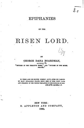 Cover for Epiphanies of the risen Lord.
