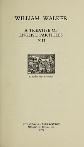 Cover for A treatise of English particles, 1655.