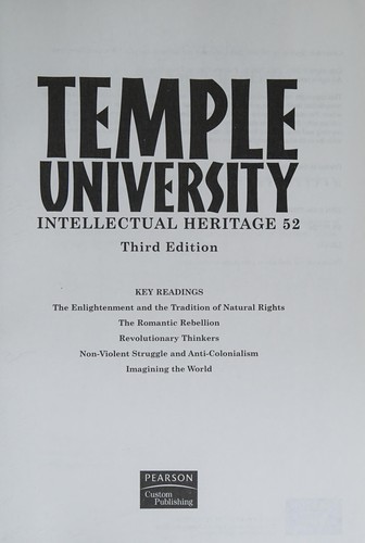 Cover for Intellectual Heritage 52 (For Temple University)