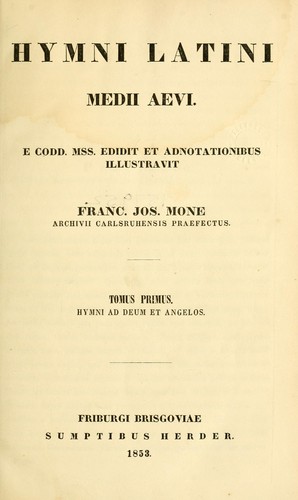 Cover for Hymni Latini medii aevi