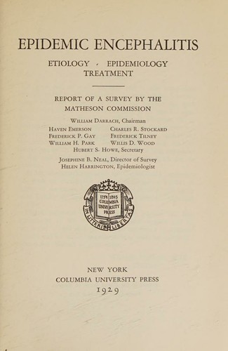 Cover for Epidemic encephalitis