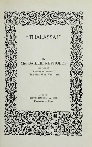 Cover for "Thalassa!"