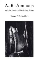 Cover for A.R. Ammons and the poetics of widening scope