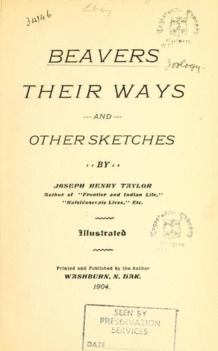 Cover for Beavers, their ways