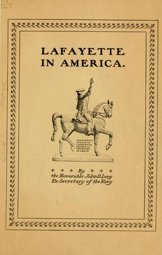 Cover for Lafayette in America.