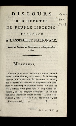 Cover for Discours