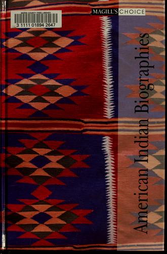 Cover for American Indian biographies