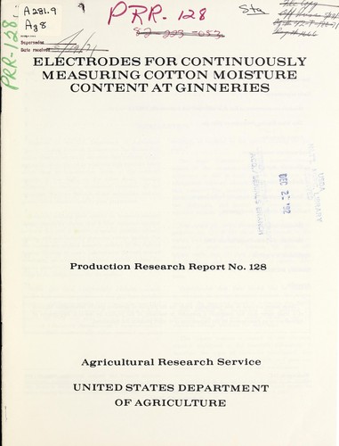 Cover for Electrodes for continuously measuring cotton moisture content at ginneries