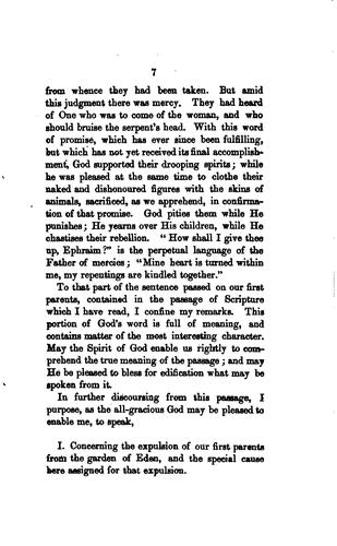 Cover for The mercy and justice of God manifested in the expulsion of our first parents from the garden of ...