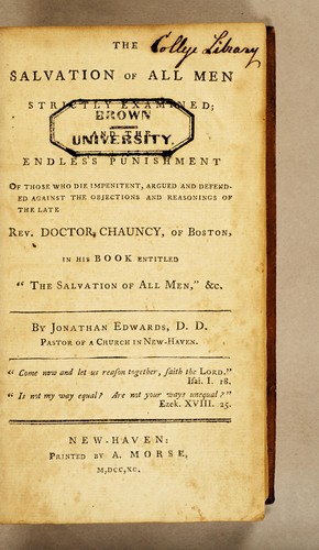 Cover for The salvation of all men strictly examined