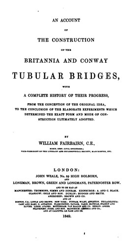 Cover for An account of the construction of the Britannia and Conway tubular bridges
