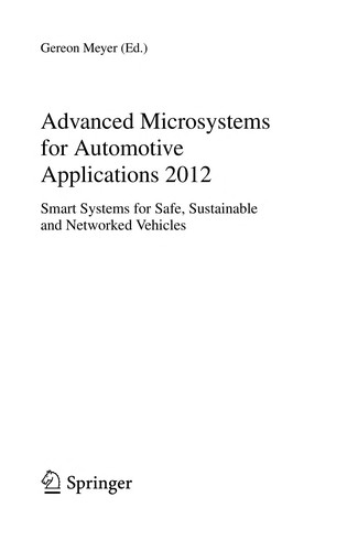 Cover for Advanced Microsystems for Automotive Applications 2012