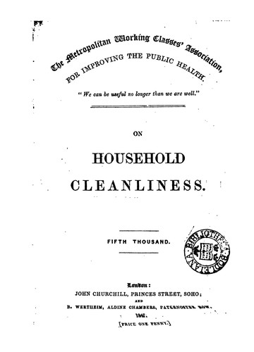 Cover for Pamphlets . On household cleanliness
