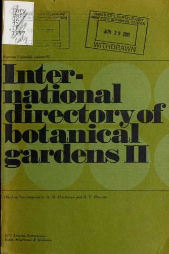 Cover for International directory of botanical gardens.