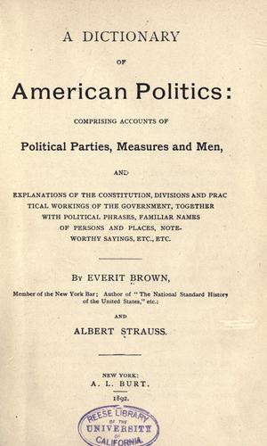 Cover for A dictionary of American politics
