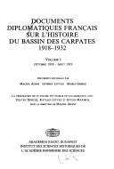 Cover for Documents diplomatiques français sur l'histoire du bassin des Carpates