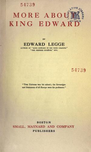 Cover for More about King Edward.