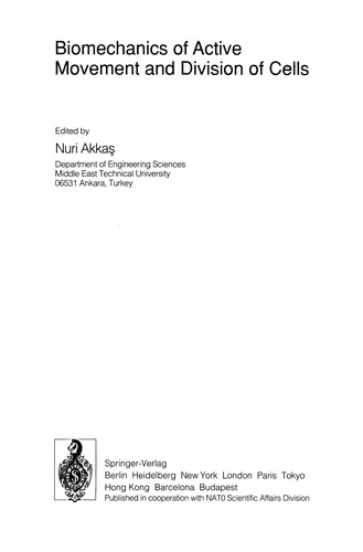 Cover for Biomechanics of active movement and division of cells