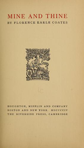 Cover for Mine and thine