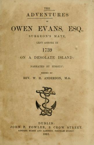 Cover for The adventures of Owen Evans, Esq