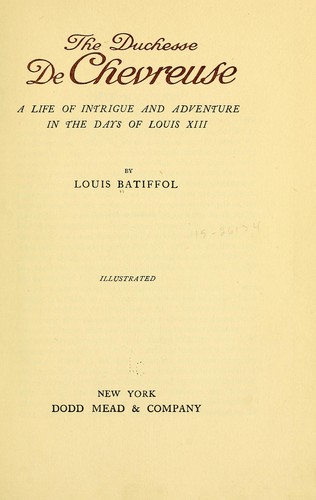 Cover for The Duchesses de Chevreuse