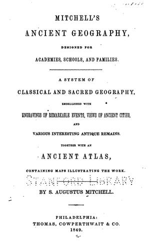 Cover for Mitchell's ancient geography, designed for academies, schools and families