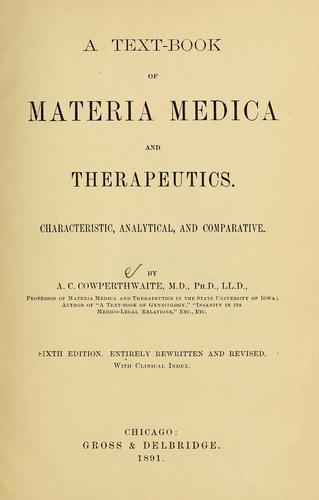 Cover for A text-book of materia medica and therapeutics
