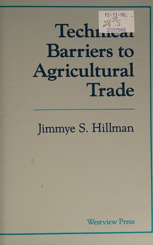 Cover for Technical barriers to agricultural trade