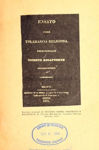 Cover for Rocafuerte y el ideario religioso del mundo