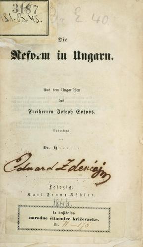 Cover for Die Reform in Ungarn