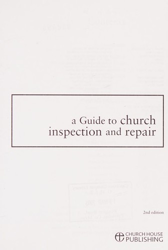 Cover for A Guide to Church Inspection and Repair