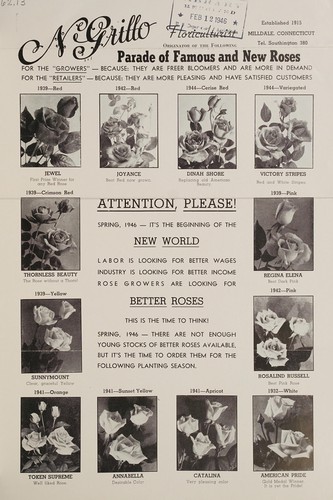 Cover for Parade of famous and new roses, spring 1946