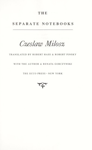 Cover for The separate notebooks