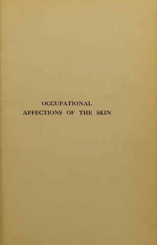 Cover for Occupational affections of the skin