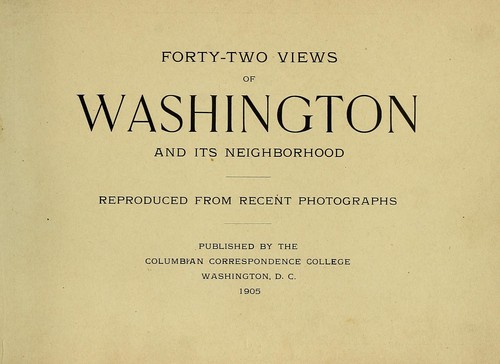 Cover for Forty-two views of Washington and its neighborhood