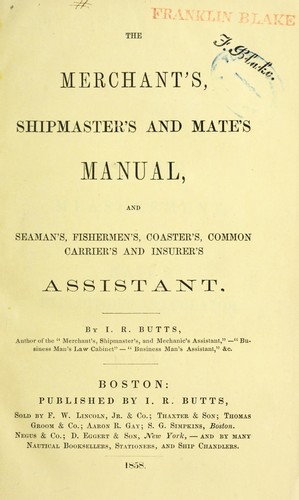 Cover for The merchant's, shipmaster's and mate's manual