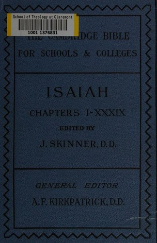 Cover for The book of the prophet Isaiah with introduction and notes