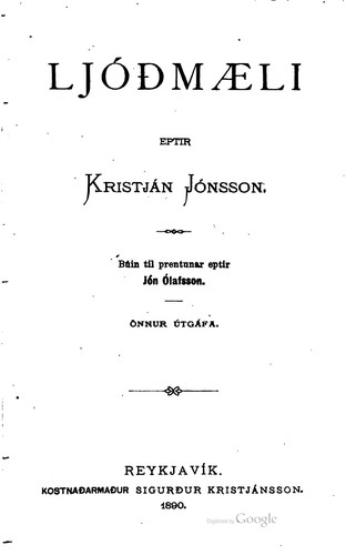 Cover for Ljóðmæli