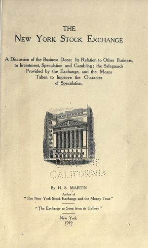 Cover for The New York Stock Exchange