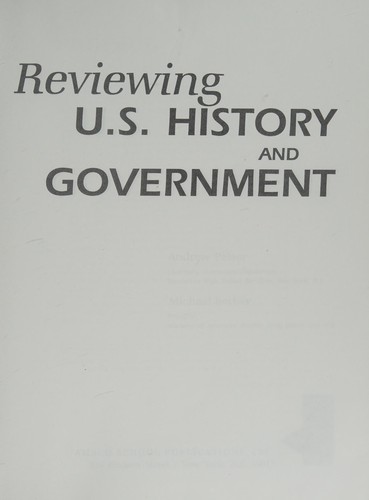 Cover for U. S. History and Government (Reviewing)