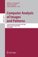 Cover for Computer analysis of images and patterns